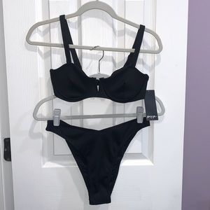 NastyGal Black Bikini Set | Size US 6, NWT